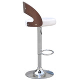 NNEVL Bar Stools 6 pcs with Bentwood Frame Artificial Leather White