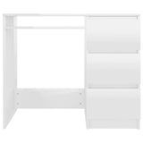 NNEVL Desk High Gloss White 90x45x76 cm Chipboard