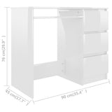 NNEVL Desk High Gloss White 90x45x76 cm Chipboard
