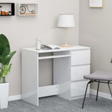 NNEVL Desk High Gloss White 90x45x76 cm Chipboard