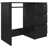 NNEVL Desk High Gloss Black 90x45x76 cm Chipboard