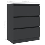 NNEVL Sideboard Grey 60x33.5x76 cm Chipboard