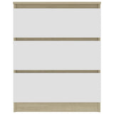 NNEVL Sideboard White and Sonoma Oak 60x35x76 cm Engineered Wood