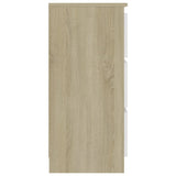 NNEVL Sideboard White and Sonoma Oak 60x35x76 cm Engineered Wood