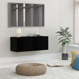 NNEVL TV Cabinet Black 80x30x30 cm Chipboard