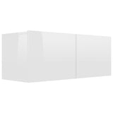 NNEVL TV Cabinet High Gloss White 80x30x30 cm Chipboard