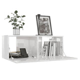 NNEVL TV Cabinet High Gloss White 80x30x30 cm Chipboard