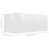 NNEVL TV Cabinet High Gloss White 80x30x30 cm Chipboard