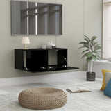 NNEVL TV Cabinet High Gloss Black 80x30x30 cm Chipboard
