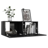 NNEVL TV Cabinet High Gloss Black 80x30x30 cm Chipboard