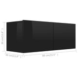 NNEVL TV Cabinet High Gloss Black 80x30x30 cm Chipboard