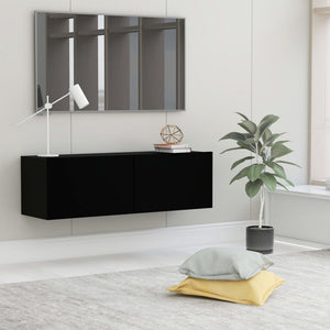 NNEVL TV Cabinet Black 100x30x30 cm Chipboard