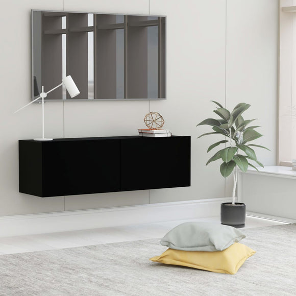 NNEVL TV Cabinet Black 100x30x30 cm Chipboard
