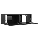NNEVL TV Cabinet High Gloss Black 100x30x30 cm Chipboard