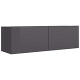 NNEVL TV Cabinet High Gloss Grey 100x30x30 cm Chipboard