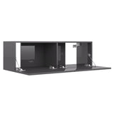 NNEVL TV Cabinet High Gloss Grey 100x30x30 cm Chipboard