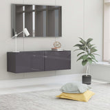 NNEVL TV Cabinet High Gloss Grey 100x30x30 cm Chipboard