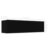 NNEVL TV Cabinet Black 120x30x30 cm Engineered Wood