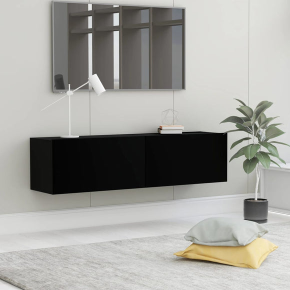 NNEVL TV Cabinet Black 120x30x30 cm Engineered Wood
