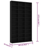 NNEVL CD Cabinet Black 102x16x177.5 cm Engineered Wood