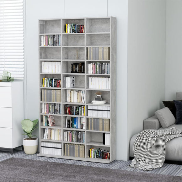 NNEVL CD Cabinet Concrete Grey 102x16x177.5 cm Engineered Wood