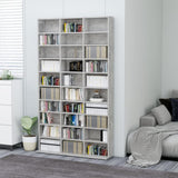 NNEVL CD Cabinet Concrete Grey 102x16x177.5 cm Engineered Wood