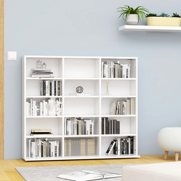 NNEVL CD Cabinet White 102x23x89.5 cm Engineered Wood