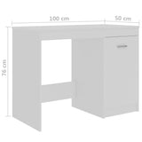 NNEVL Desk White 100x50x76 cm Chipboard