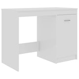 NNEVL Desk High Gloss White 100x50x76 cm Chipboard