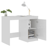 NNEVL Desk High Gloss White 100x50x76 cm Chipboard