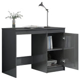 NNEVL Desk High Gloss Grey 100x50x76 cm Chipboard