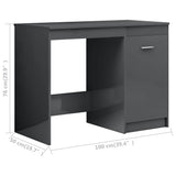 NNEVL Desk High Gloss Grey 100x50x76 cm Chipboard