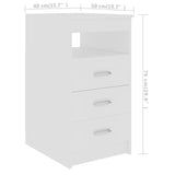 NNEVL Drawer Cabinet White 40x50x76 cm Engineered Wood