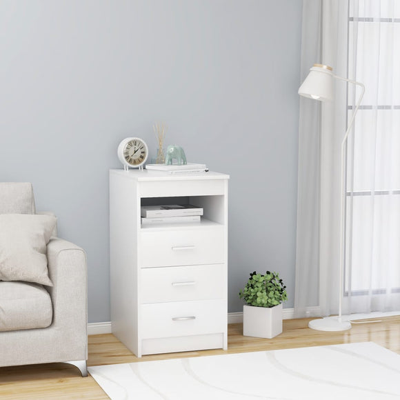NNEVL Drawer Cabinet White 40x50x76 cm Engineered Wood