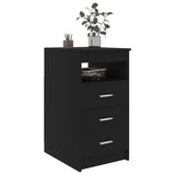 NNEVL Drawer Cabinet Black 40x50x76 cm Engineered Wood