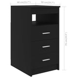NNEVL Drawer Cabinet Black 40x50x76 cm Engineered Wood