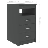NNEVL Drawer Cabinet Grey 40x50x76 cm Engineered Wood