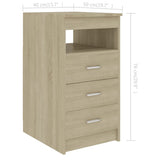 NNEVL Drawer Cabinet Sonoma Oak 40x50x76 cm Engineered Wood