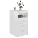 NNEVL Drawer Cabinet High Gloss White 40x50x76 cm Chipboard