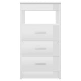 NNEVL Drawer Cabinet High Gloss White 40x50x76 cm Chipboard