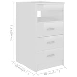 NNEVL Drawer Cabinet High Gloss White 40x50x76 cm Chipboard