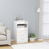 NNEVL Drawer Cabinet High Gloss White 40x50x76 cm Chipboard