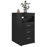 NNEVL Drawer Cabinet Hign Gloss Black 40x50x76 cm Engineered Wood