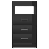 NNEVL Drawer Cabinet Hign Gloss Black 40x50x76 cm Engineered Wood