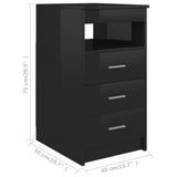 NNEVL Drawer Cabinet Hign Gloss Black 40x50x76 cm Engineered Wood