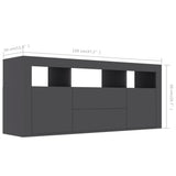 NNEVL TV Cabinet Grey 120x30x50 cm Chipboard