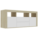 NNEVL TV Cabinet White and Sonoma Oak 120x30x50 cm Engineered Wood