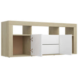 NNEVL TV Cabinet White and Sonoma Oak 120x30x50 cm Engineered Wood