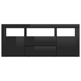 NNEVL TV Cabinet High Gloss Black 120x30x50 cm Chipboard