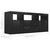 NNEVL TV Cabinet High Gloss Black 120x30x50 cm Chipboard